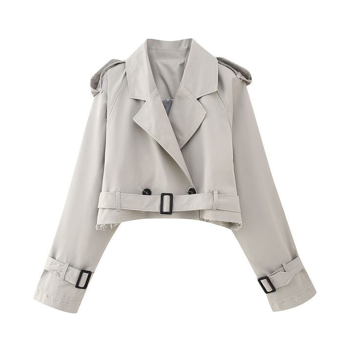 Cropped Trenchjacke mit Gürtel