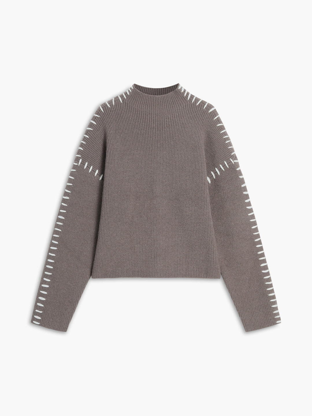 Oversized Mock Neck Women's Sweater – Soft Knit Design with Slight Stretch for Comfort and Style 7