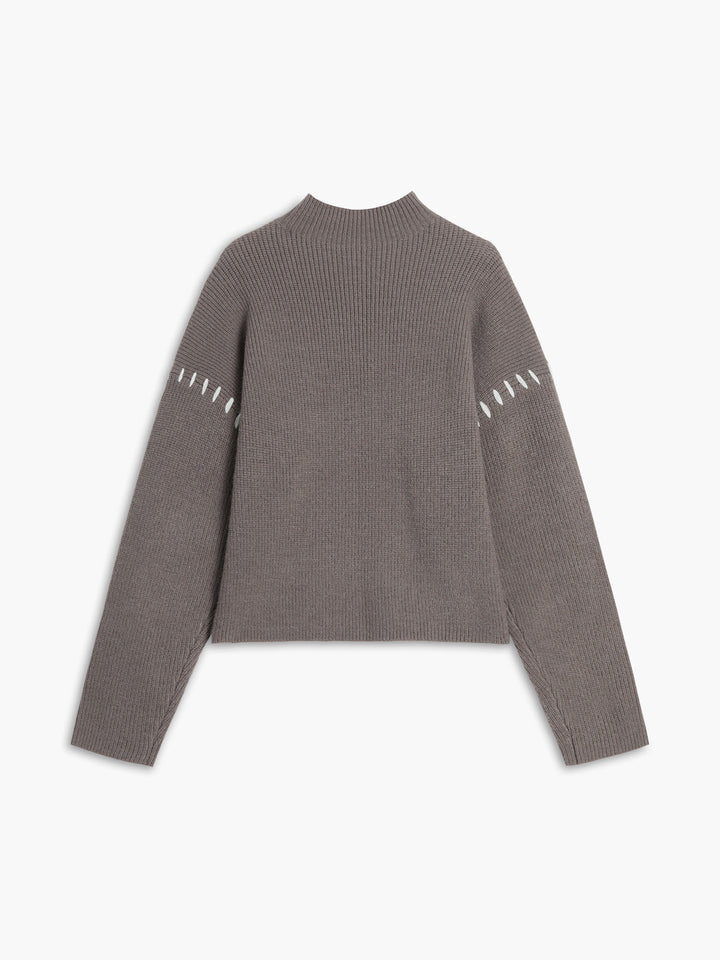 Oversized Mock Neck Women's Sweater – Soft Knit Design with Slight Stretch for Comfort and Style 8