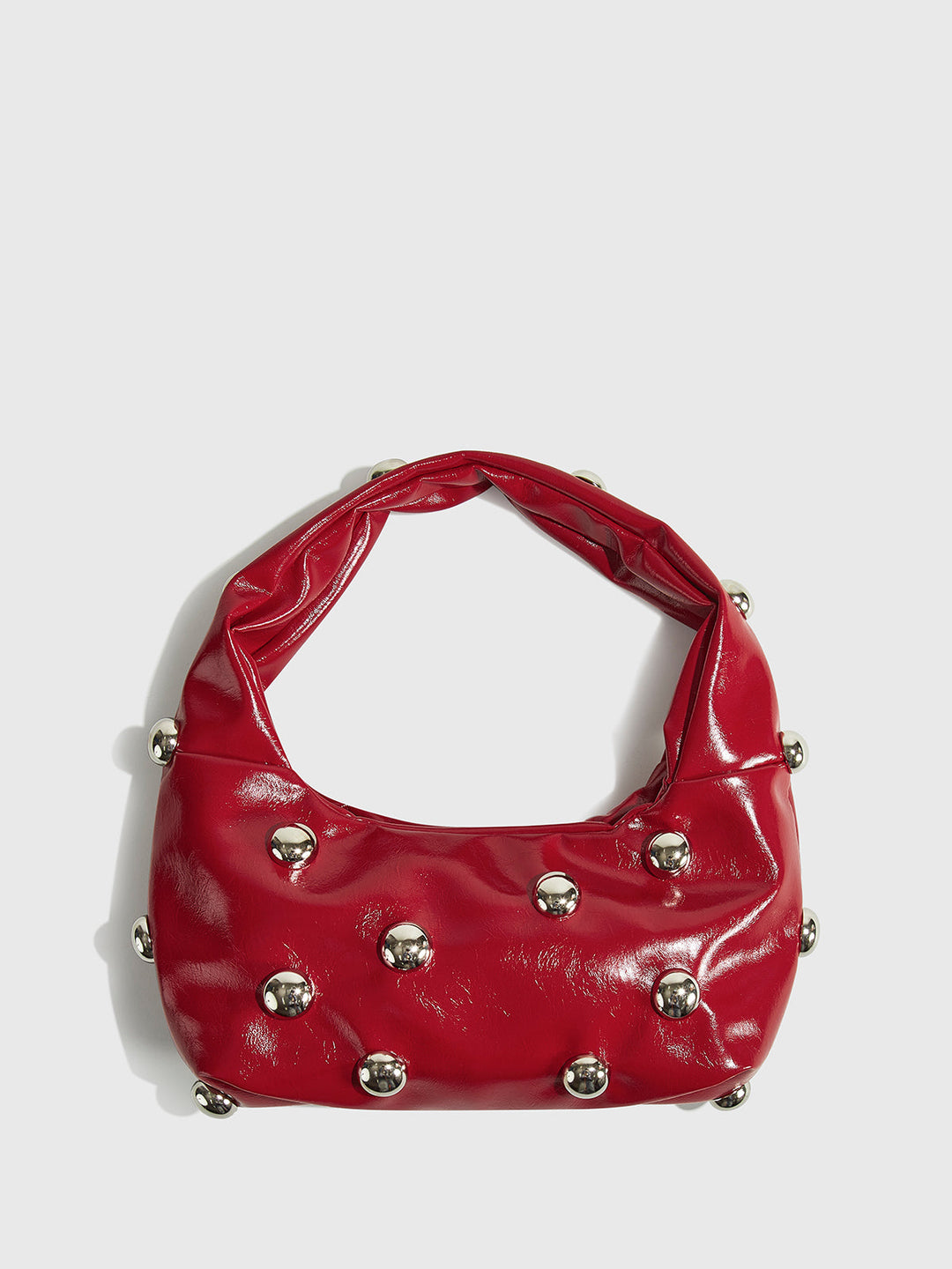 Rounded Studded Armpit Bag – Compact Design, 100% Polyurethane, Regular Fit, 11 Inches Long 2