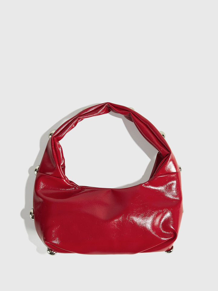 Rounded Studded Armpit Bag – Compact Design, 100% Polyurethane, Regular Fit, 11 Inches Long 3