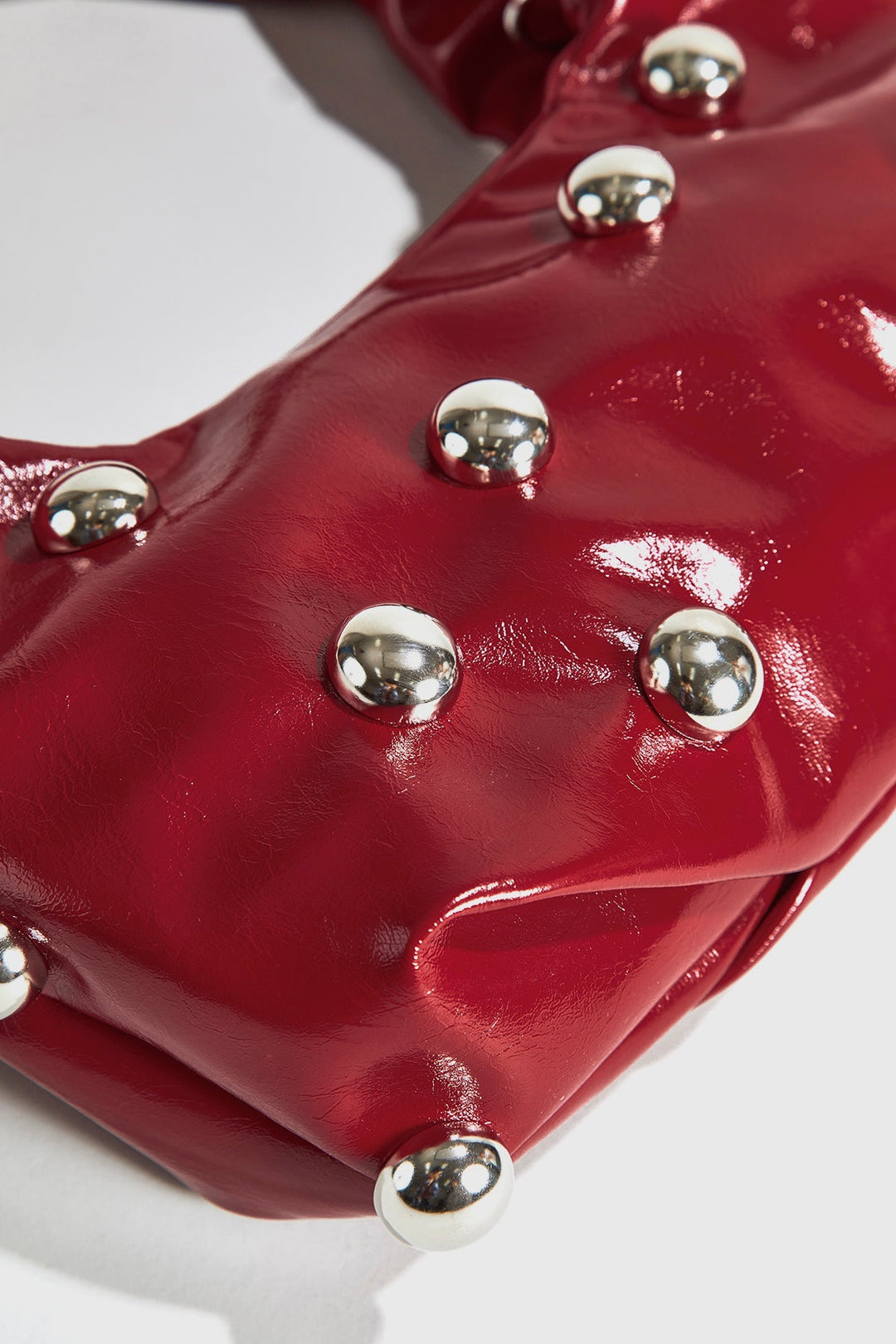 Rounded Studded Armpit Bag – Compact Design, 100% Polyurethane, Regular Fit, 11 Inches Long 4
