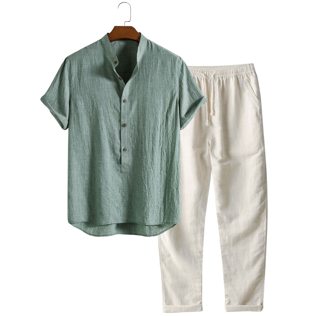 Short Sleeve Ensemble in Premium Fabric Blend – Elegant and Versatile for Casual or Formal Wear, Available in Multiple Colors and Sizes 0