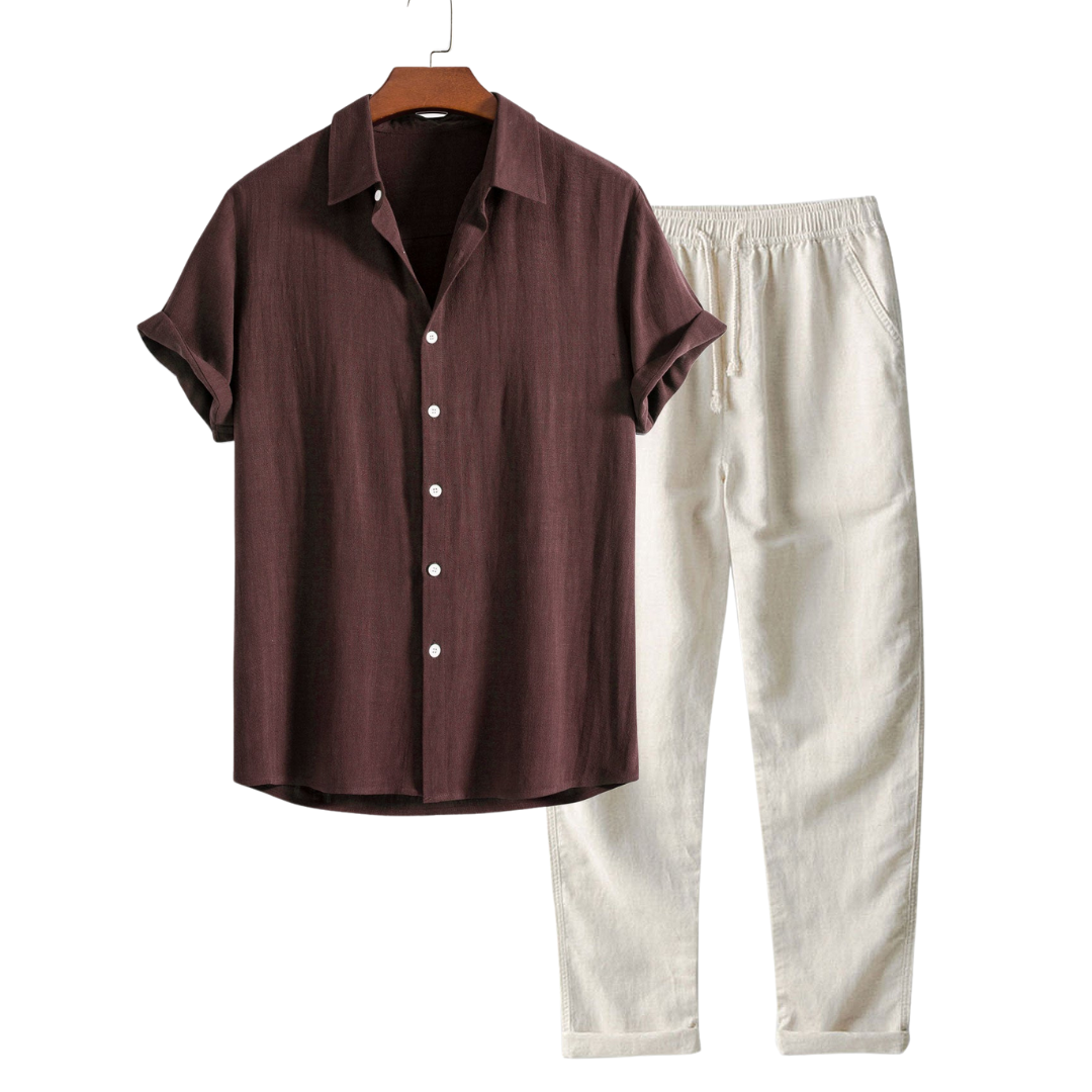 Short Sleeve Ensemble in Premium Fabric – Elegant Design for Casual and Formal Occasions, Comfortable Fit, Available in Multiple Sizes and Colors 0