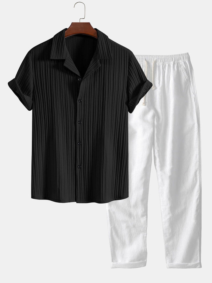 Short Sleeve Ensemble with Elegant Design – Premium Fabric Blend, Versatile Fit for Casual and Formal Occasions 5