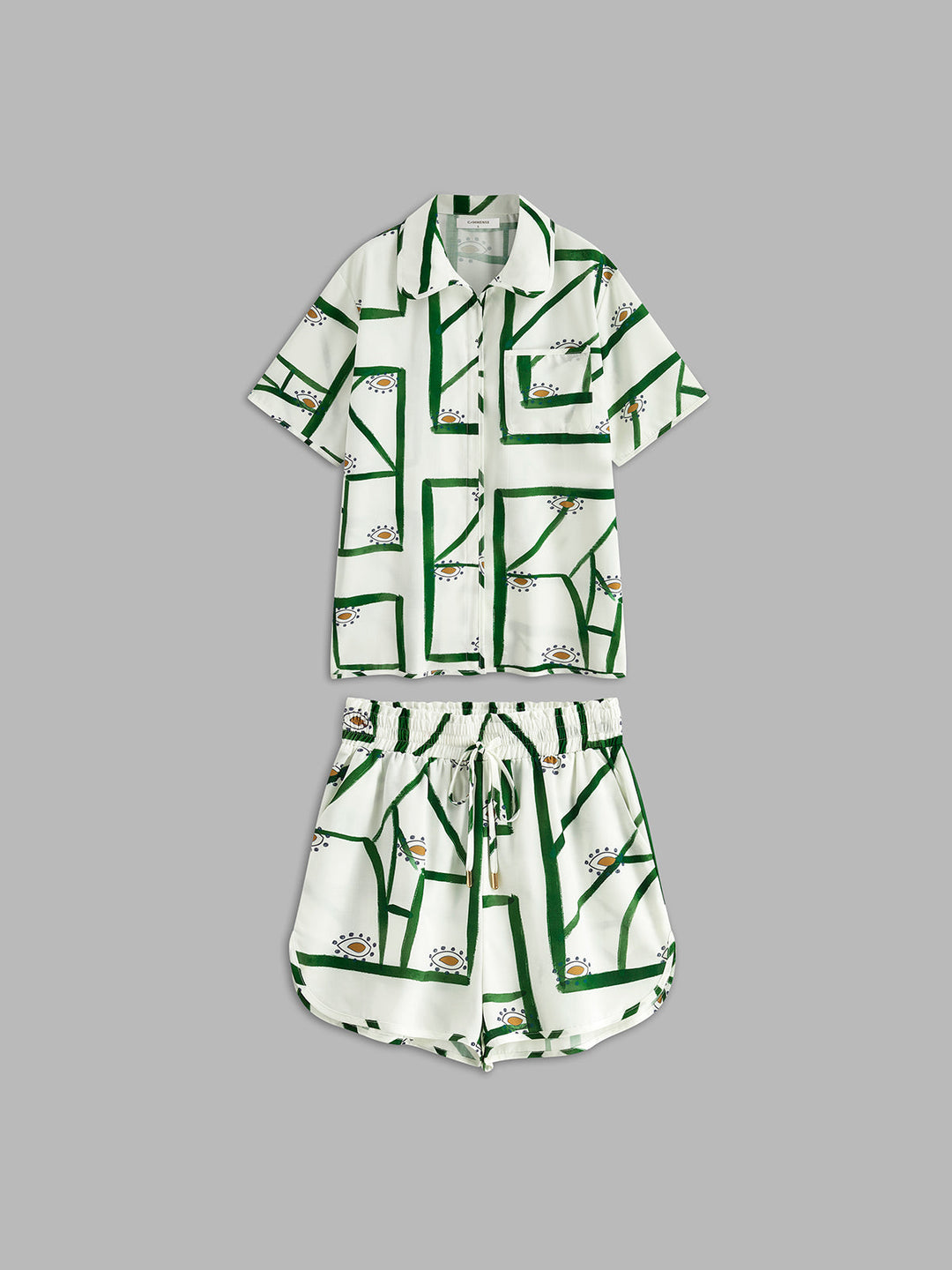 Stylish Linen Shorts Set for Women - Lightweight Woven Fabric with Relaxed Fit and Drawstring Design 4