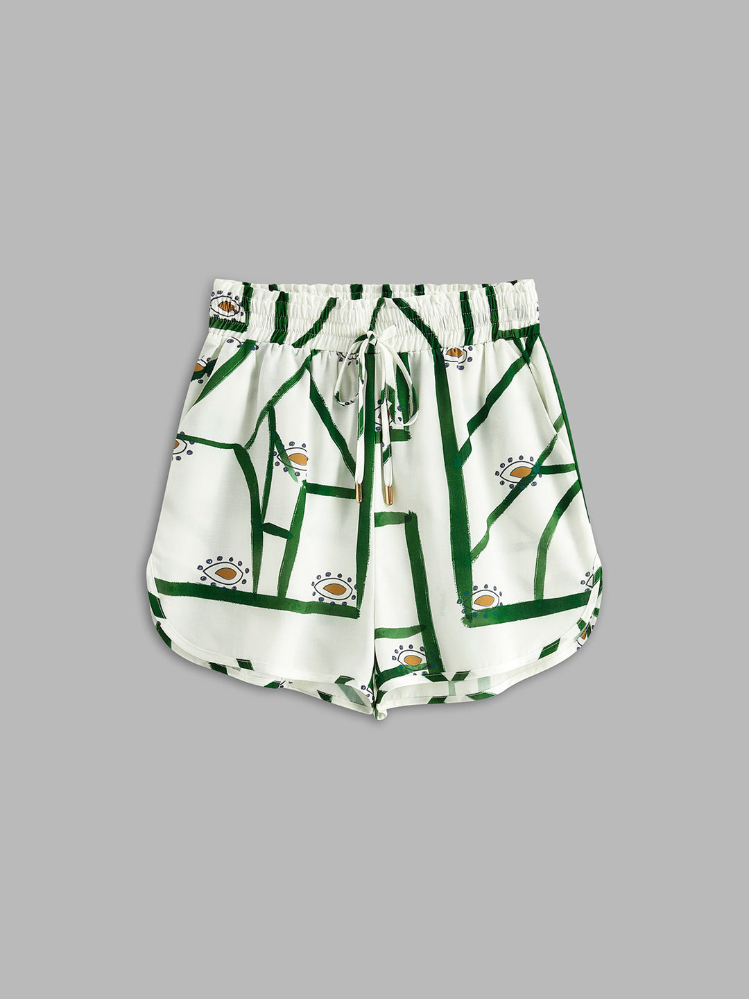Stylish Linen Shorts Set for Women - Lightweight Woven Fabric with Relaxed Fit and Drawstring Design 7
