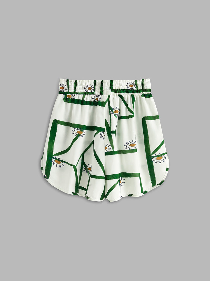 Stylish Linen Shorts Set for Women - Lightweight Woven Fabric with Relaxed Fit and Drawstring Design 8
