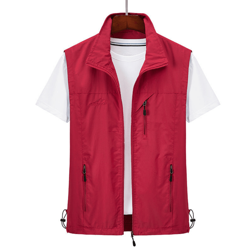 Stylish Men's Short Vest with Stand Collar – Lightweight, Versatile for Transitional Weather, Available in Multiple Sizes and Colors 1
