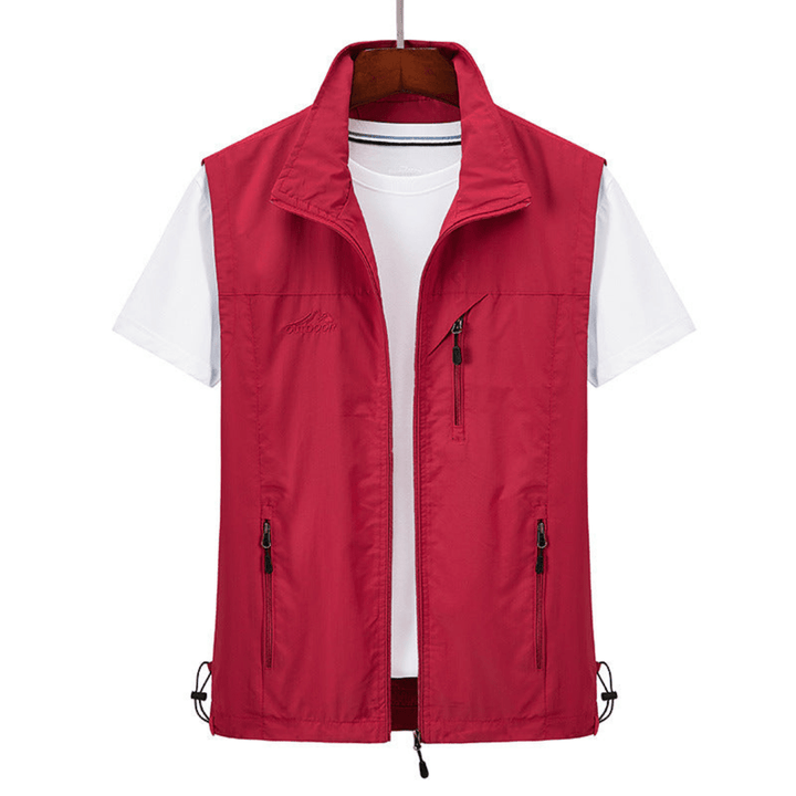 Stylish Men's Short Vest with Stand Collar – Lightweight, Versatile for Transitional Weather, Available in Multiple Sizes and Colors 1