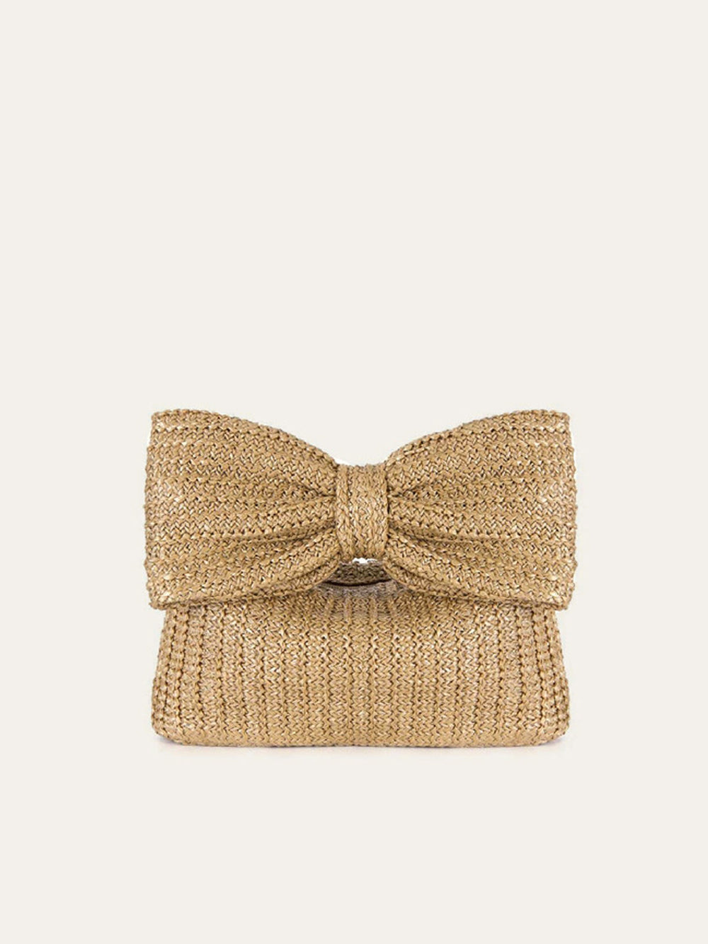 Stylish Straw Handbag with Bowknot Detail – Compact Design for Everyday Use, 24CM Length, Lightweight and Durable 1