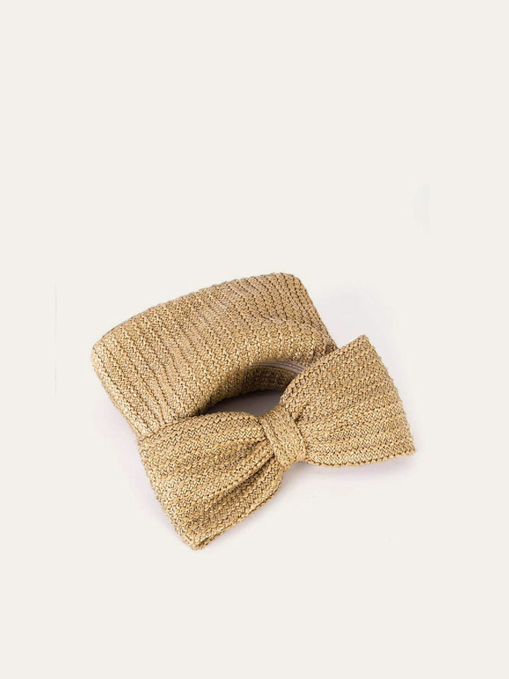 Stylish Straw Handbag with Bowknot Detail – Compact Design for Everyday Use, 24CM Length, Lightweight and Durable 3
