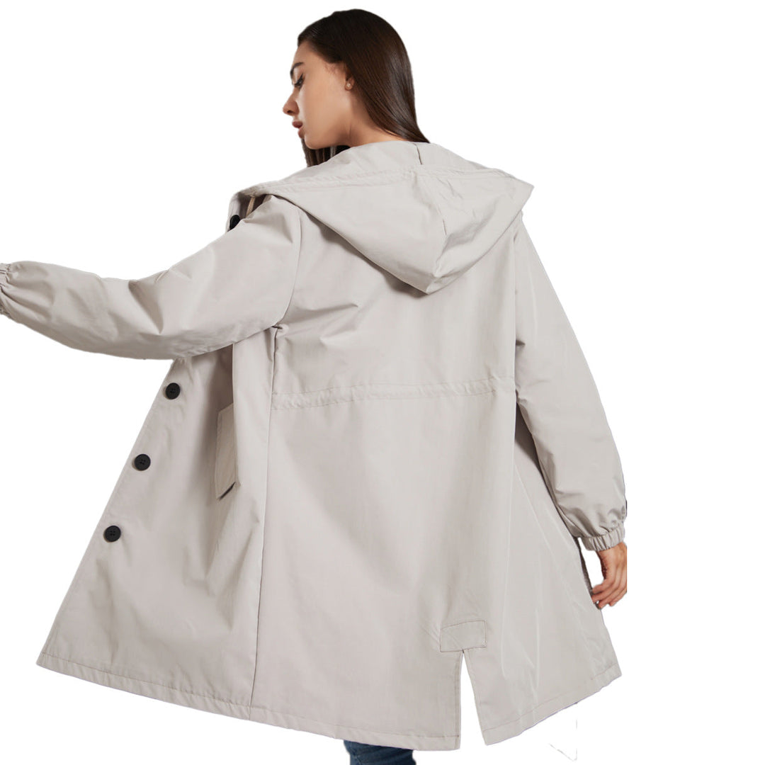 Stylish Women's Waterproof Jacket with Hood – Lightweight Rain Coat for All Weather, Breathable and Versatile 2