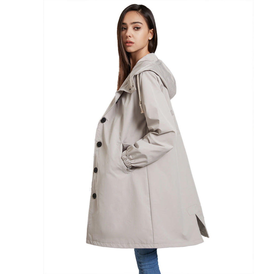 Stylish Women's Waterproof Jacket with Hood – Lightweight Rain Coat for All Weather, Breathable and Versatile 3