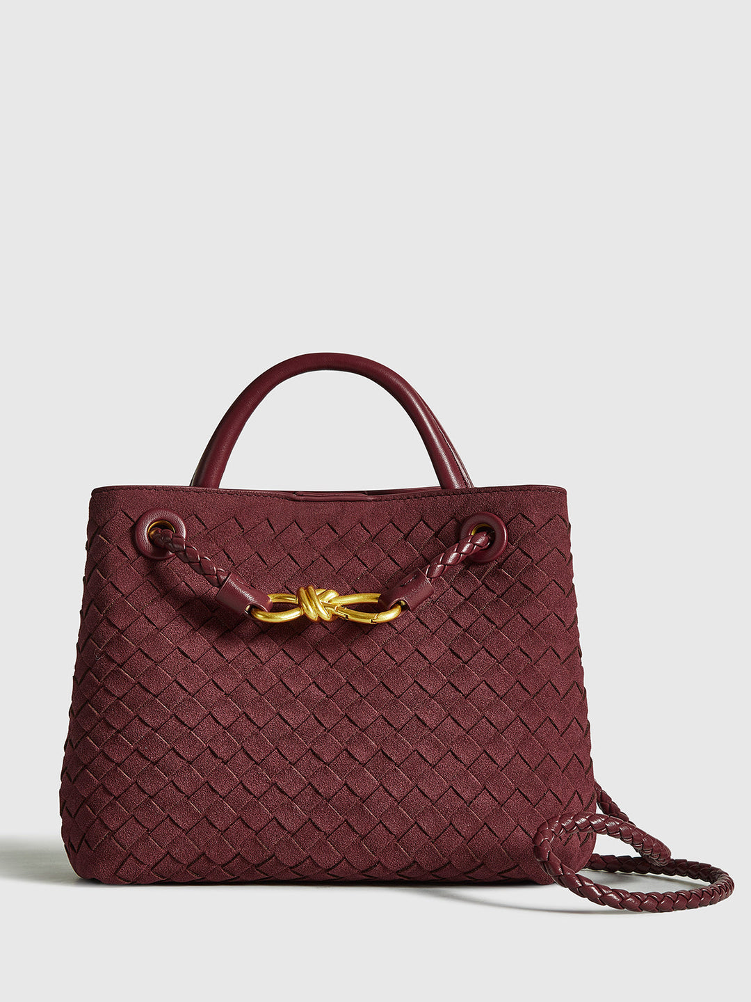 Suede Woven Tote Bag – Spacious 11.4-Inch Handbag for Everyday Style and Versatile Use 1