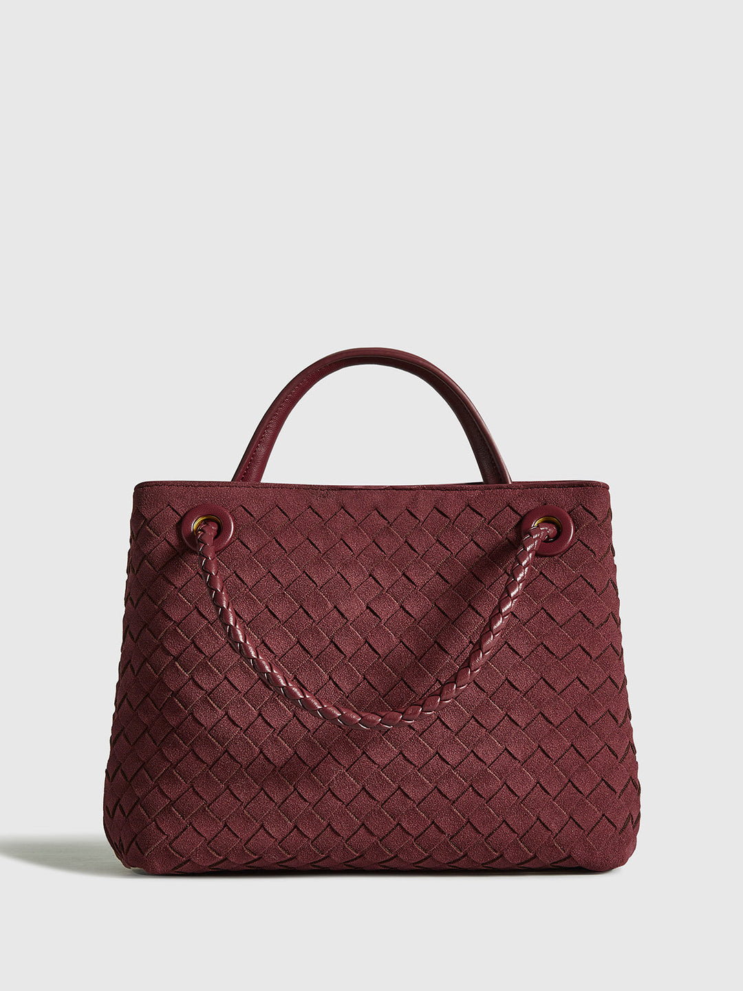 Suede Woven Tote Bag – Spacious 11.4-Inch Handbag for Everyday Style and Versatile Use 6