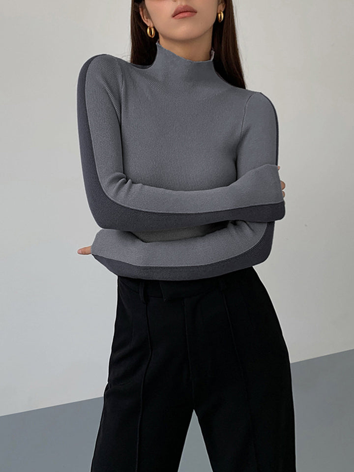 Two Tone Long Sleeve Knit Top for Women – Regular Fit, Medium Stretch, Soft and Breathable Fabric 10