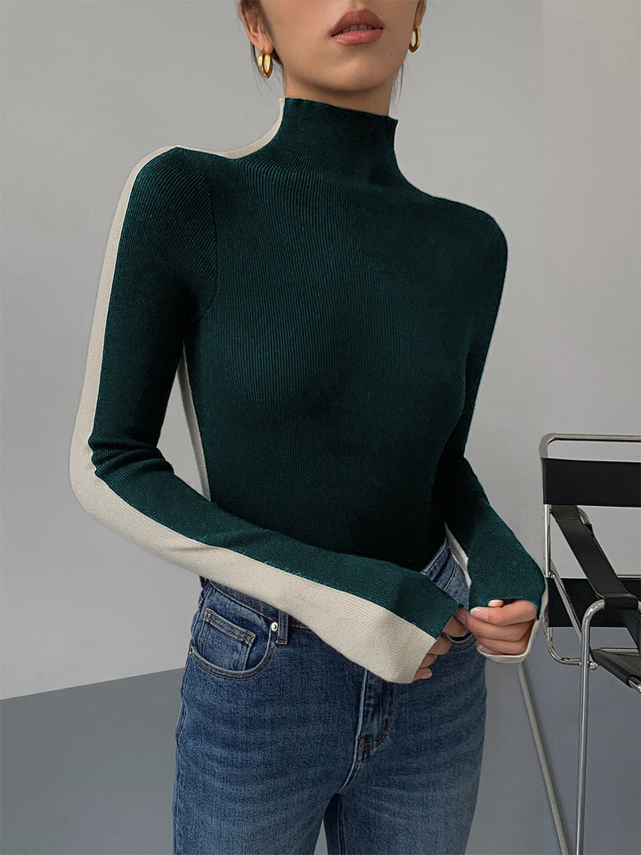 Two Tone Long Sleeve Knit Top for Women – Regular Fit, Medium Stretch, Soft and Breathable Fabric 11