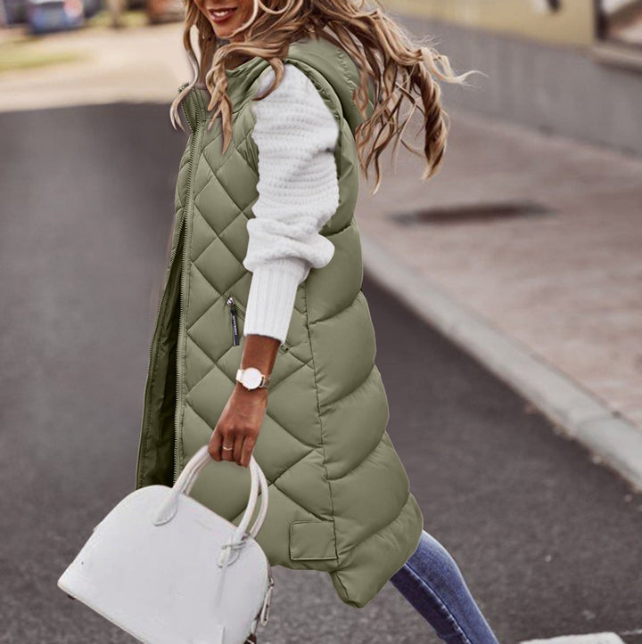 Women's Long Hooded Winter Vest – Casual Feminine Style, Soft Material, Perfect for Autumn and Winter 0