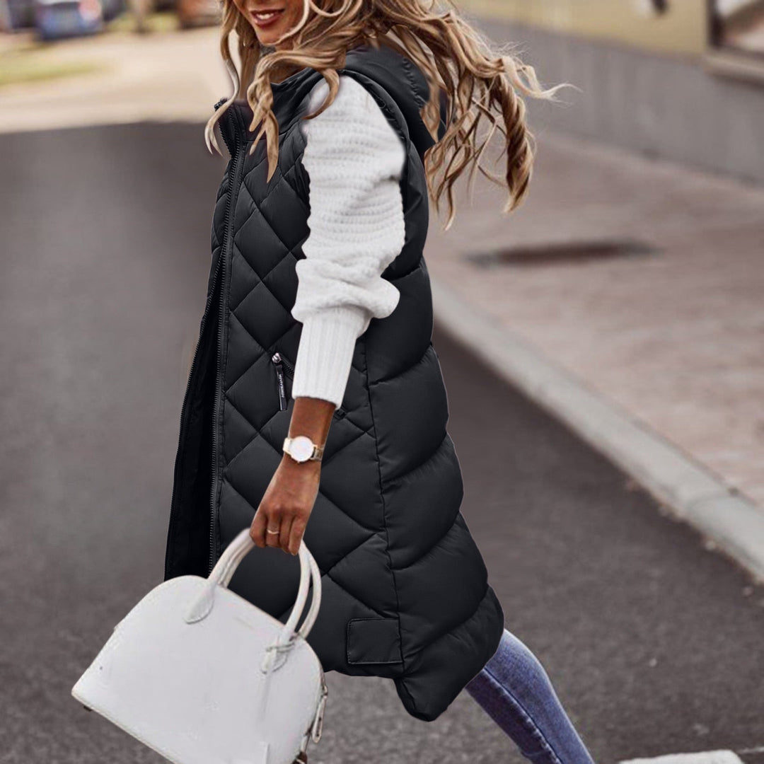 Women's Long Hooded Winter Vest – Casual Feminine Style, Soft Material, Perfect for Autumn and Winter 3