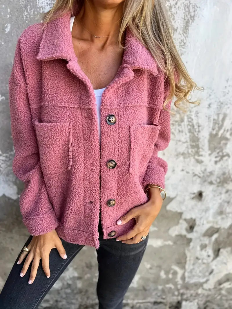Women's Long Sleeve Teddy Coat – Stylish and Comfortable Outerwear for Cool Days 0