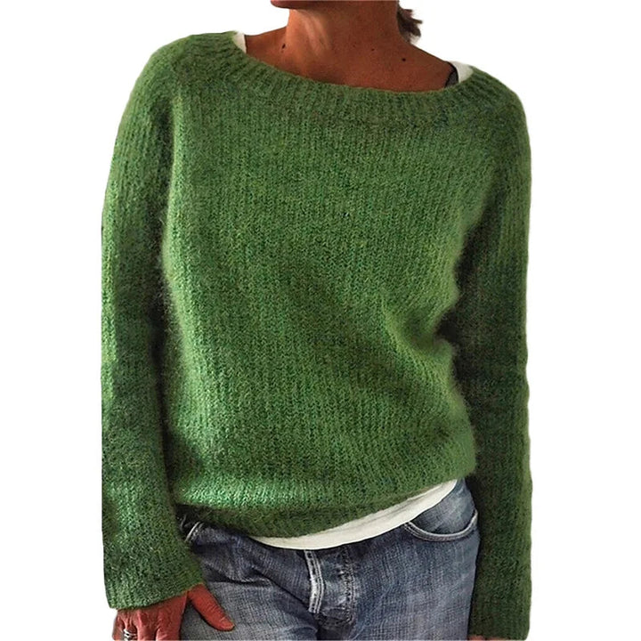 Women's Loose Fit Knit Sweater with Boat Neck and Long Sleeves – Cozy Casual Jumper in Soft Knit Fabric 3