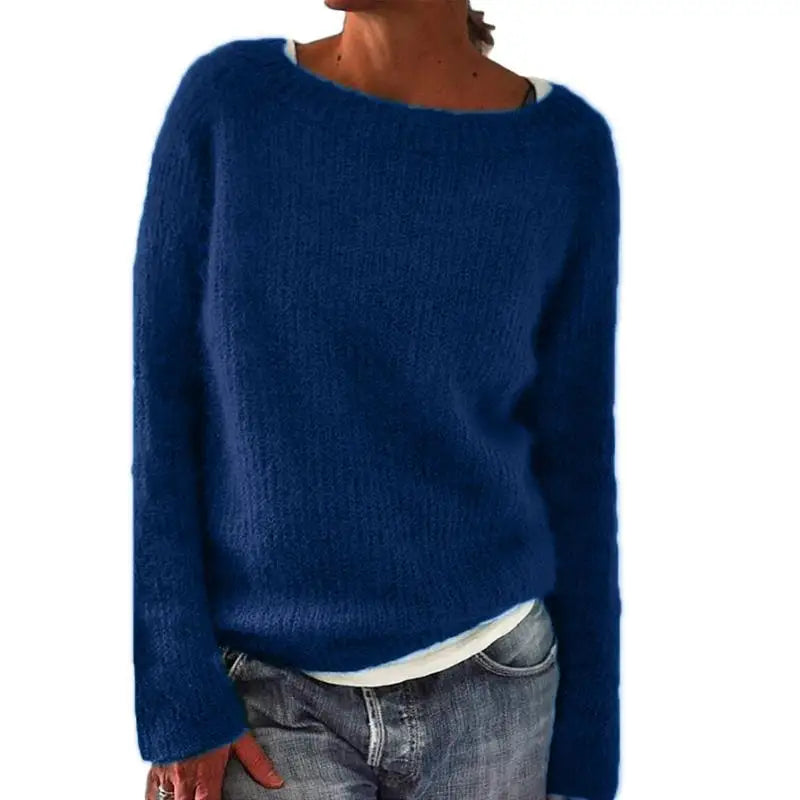 Women's Loose Fit Knit Sweater with Boat Neck and Long Sleeves – Cozy Casual Jumper in Soft Knit Fabric 6