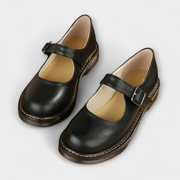 Women's Mary Jane Shoes Black Size 8 Leather 2