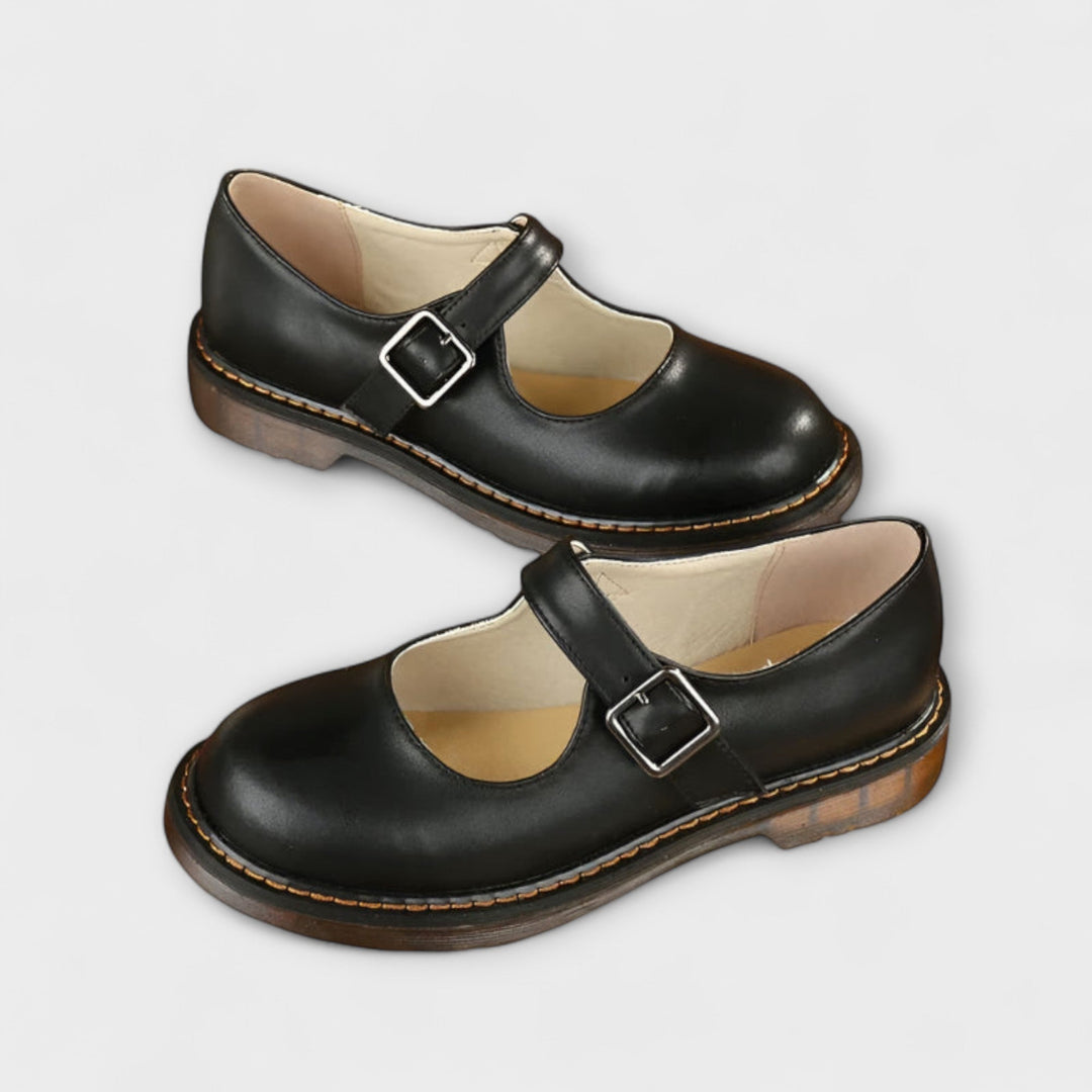 Women's Mary Jane Shoes Black Size 8 Leather 3