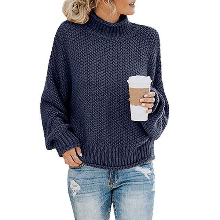 Women's Oversized Chunky Knit Turtleneck Sweater for Warmth and Comfort - Cozy Acrylic Blend Jumper 8