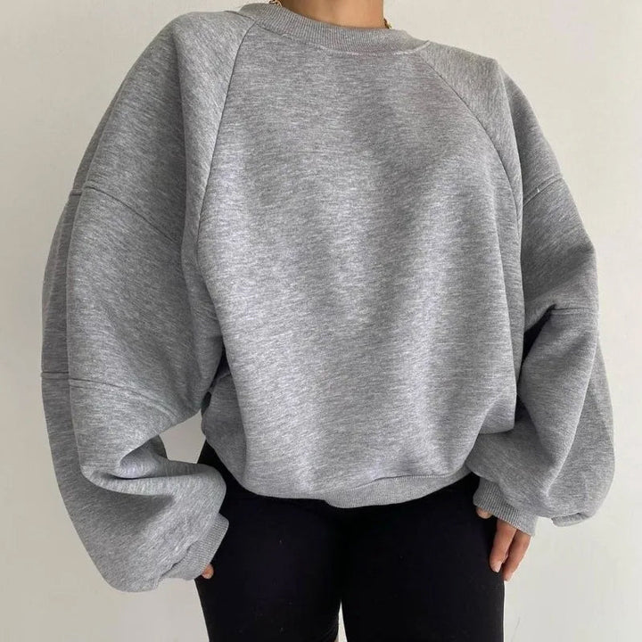 Women's Oversized Jumper with Balloon Sleeves and Round Neck – Casual Loose Fit Knit Top for Everyday Wear 4