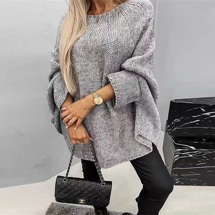 Women's Oversized Knit Sweater with Batwing Sleeves – Relaxed Fit Jumper for Everyday Comfort 2