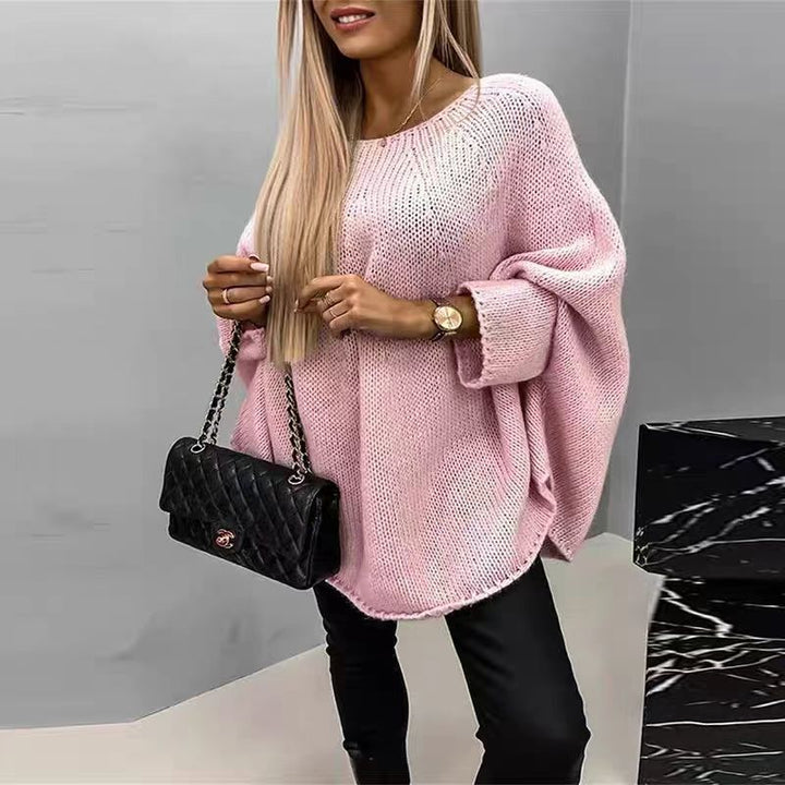Women's Oversized Knit Sweater with Batwing Sleeves – Relaxed Fit Jumper for Everyday Comfort 4