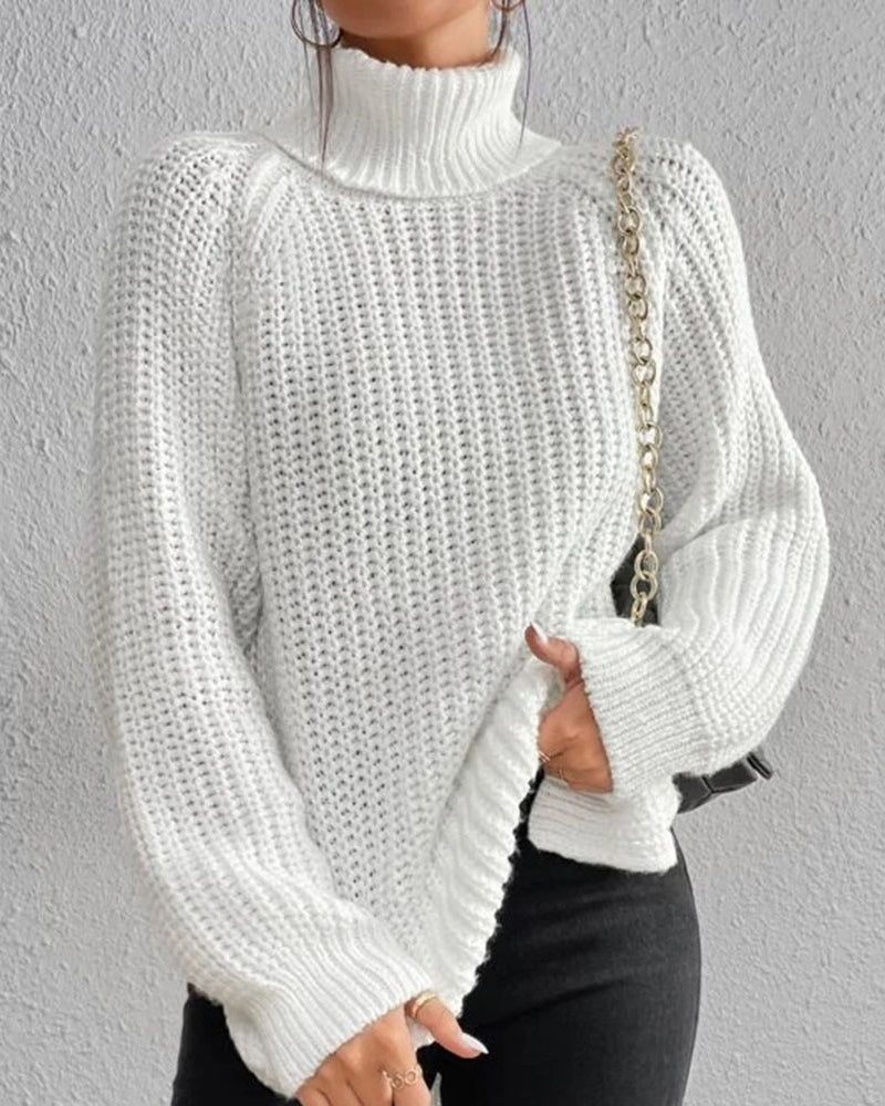 Women's Oversized Turtleneck Jumper in Cozy Knit – Relaxed Fit for Winter Warmth and Style 0