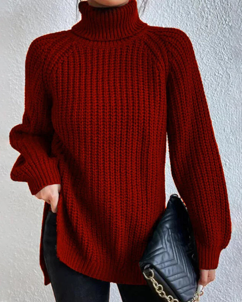 Women's Oversized Turtleneck Jumper in Cozy Knit – Relaxed Fit for Winter Warmth and Style 6