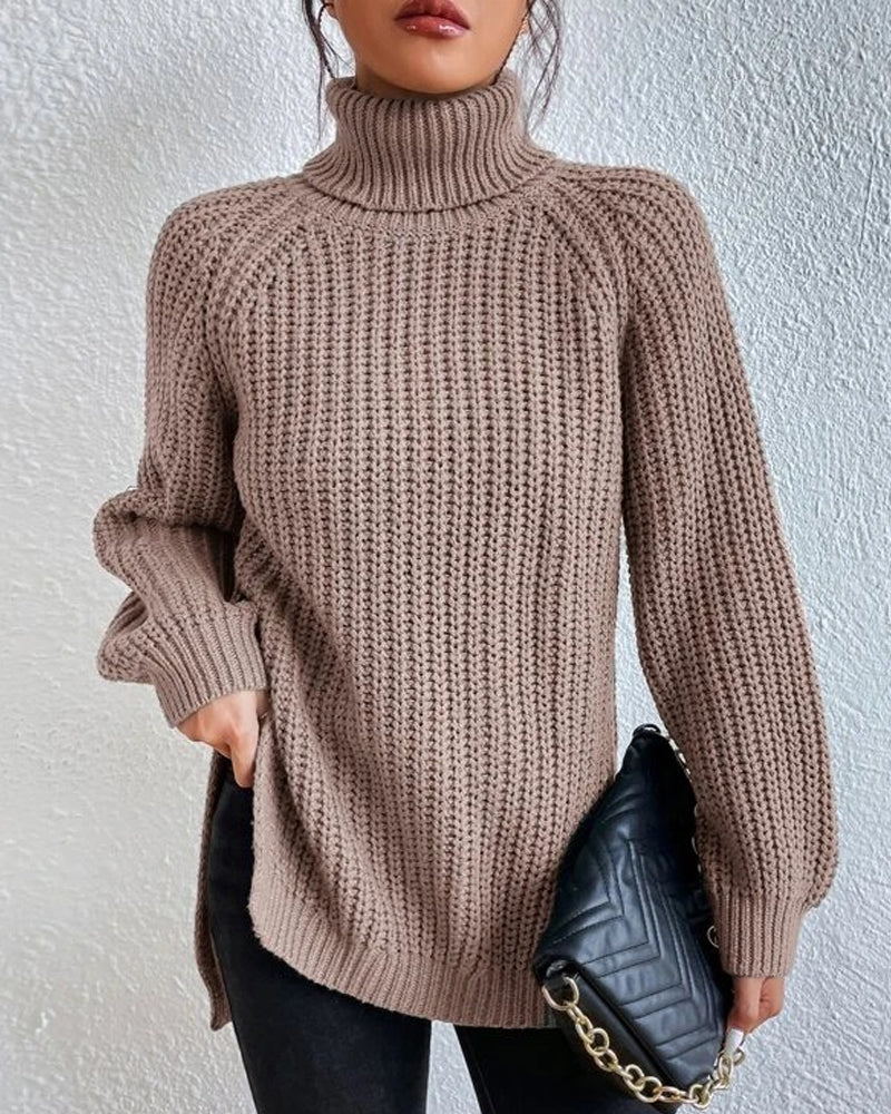 Women's Oversized Turtleneck Jumper in Cozy Knit – Relaxed Fit for Winter Warmth and Style 8