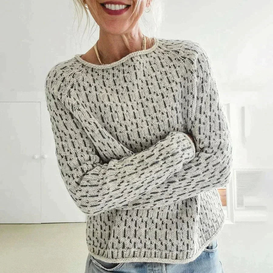 Women's Textured Knit Jumper – Comfortable Round Neck Sweater with Ribbed Hem and Cuffs, Relaxed Fit, Various Colors Available 0