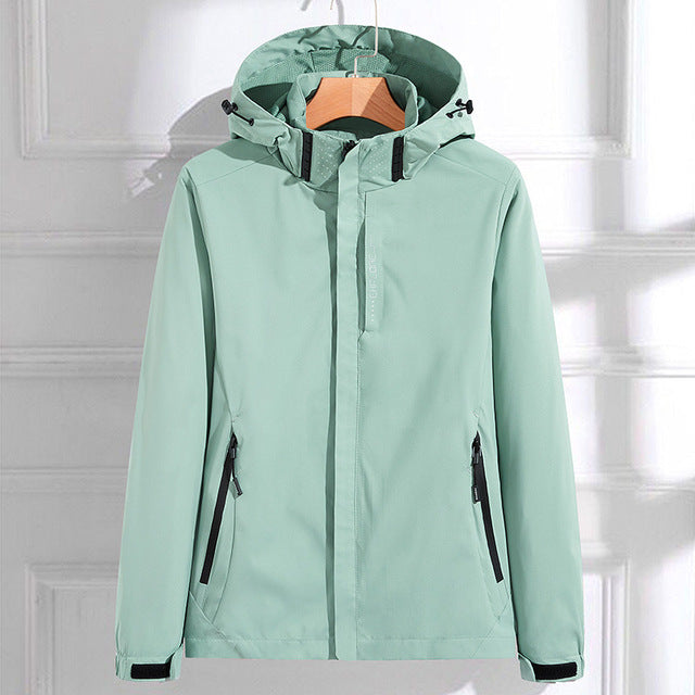 Women's Waterproof Rain Jacket with Hood, Stylish and Windproof Design for All Weather 0