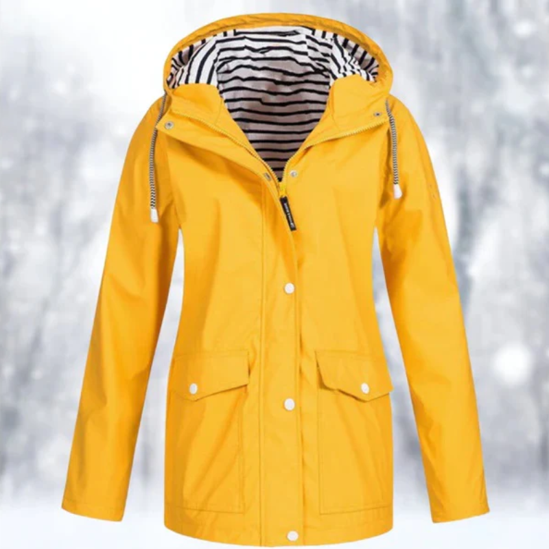 Women's Waterproof Winter Rain Jacket with Functional Hood and Cozy Lining - Stylish Winter Coats for Women 0