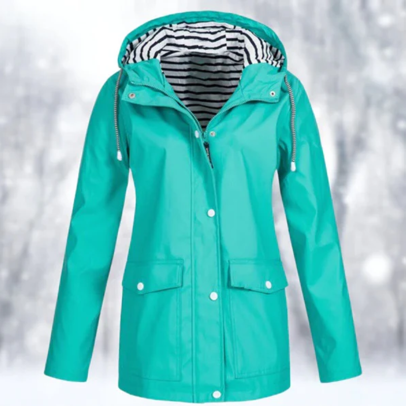 Women's Waterproof Winter Rain Jacket with Functional Hood and Cozy Lining - Stylish Winter Coats for Women 1
