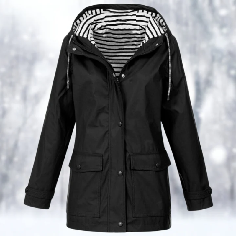 Women's Waterproof Winter Rain Jacket with Functional Hood and Cozy Lining - Stylish Winter Coats for Women 2