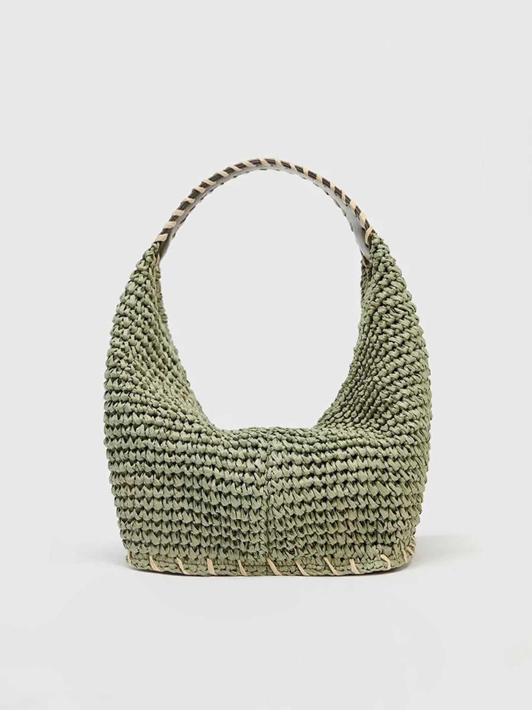 Woven Straw Hobo Bag – Spacious Polypropylene Handbag for Casual Outings, 23cm x 14cm x 12cm 0