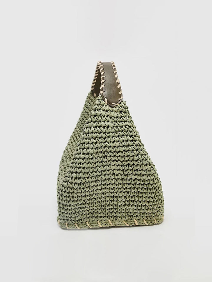 Woven Straw Hobo Bag – Spacious Polypropylene Handbag for Casual Outings, 23cm x 14cm x 12cm 1
