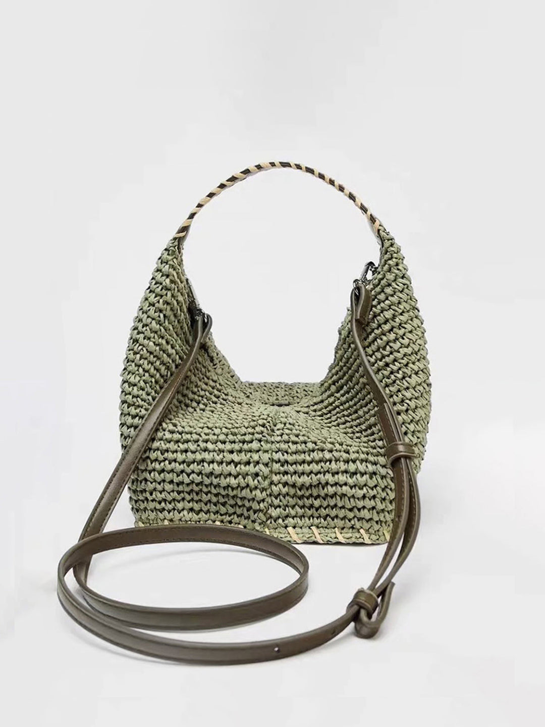 Woven Straw Hobo Bag – Spacious Polypropylene Handbag for Casual Outings, 23cm x 14cm x 12cm 2