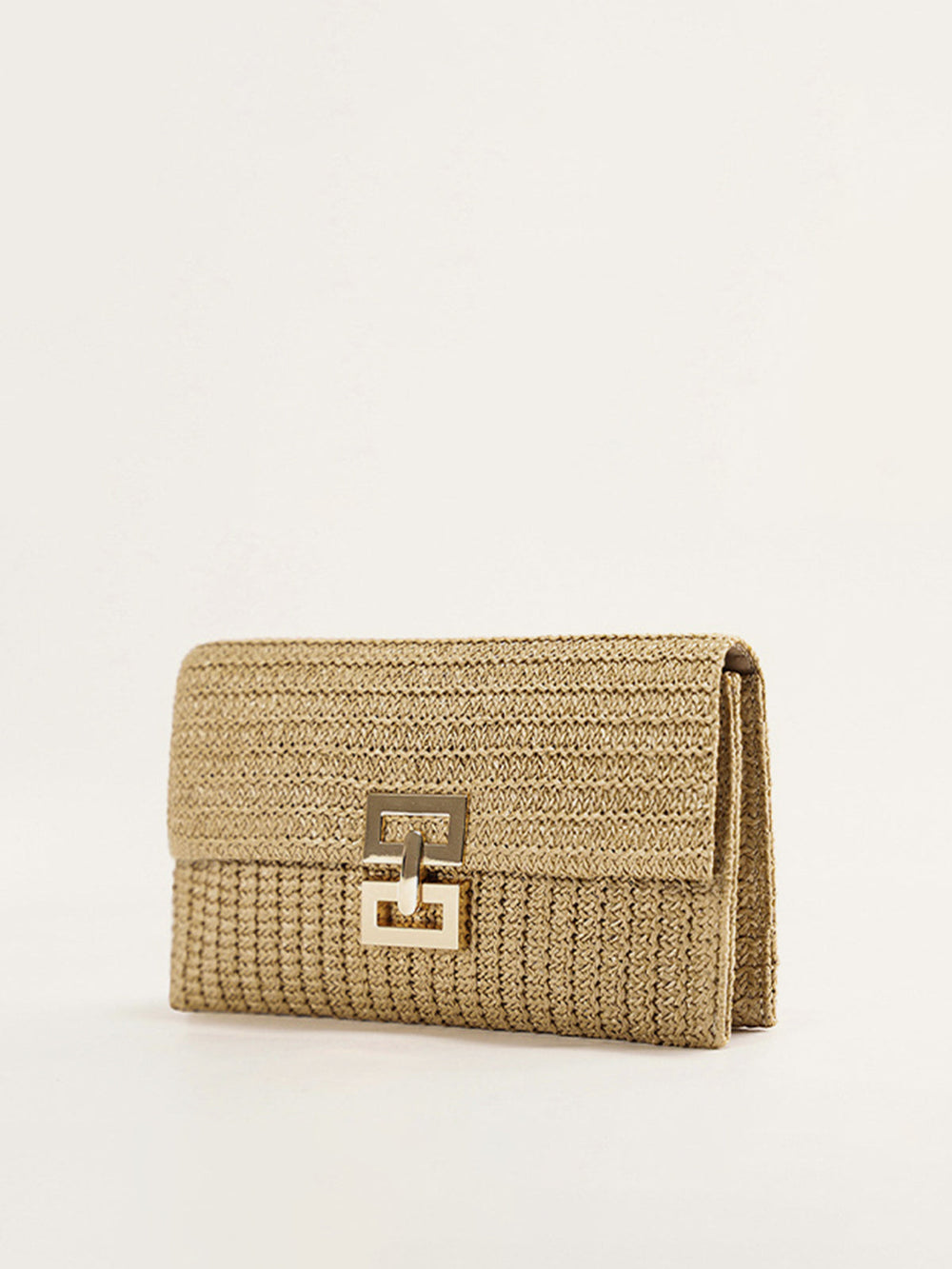 Woven Straw Shoulder Bag with Chain Strap – Lightweight Flap Closure, 29CM x 18CM, Eco-Friendly Accessory 1